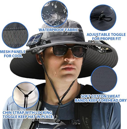 🎁Summer Hot Sale-50% Off🌞2026 New Ultralight Solar Fan Sun Hat – Lighter Than a Baseball!⚾(Only 11oz)
