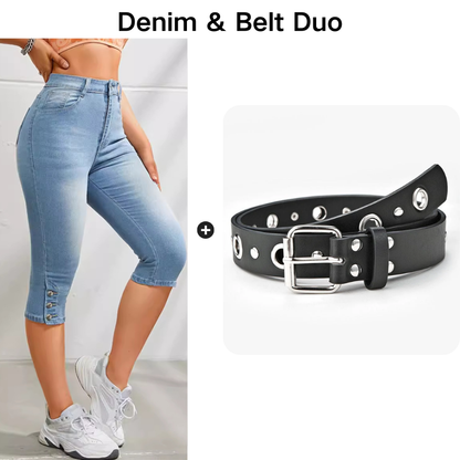 Women's High-Waist Slim-Fit Capri Jeans