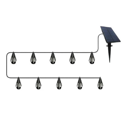 New IP65 Solar LED String Lights, flame-style, waterproof, for outdoor use, with sensor, for gardens, courtyards and camping, 360° beam angle